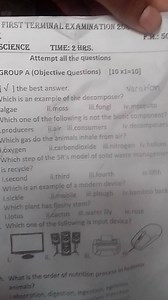 Which is an example of the decomposer?    i. algae    ii. mos... | Filo