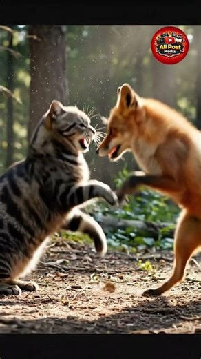 Cat vs Fox: Who Wins?" #animalkingdom #cat #animals