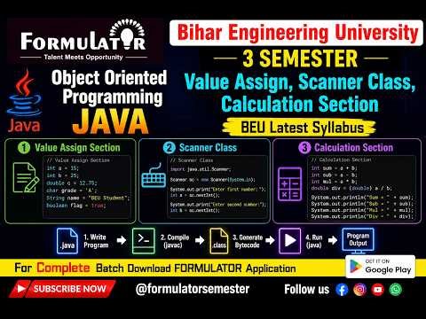 Value Assign Section, Scanner Class, Calculation Section II Object Oriented Programming JAVA