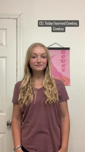 Cowboy in ASL (Not a Teacher) *Pinky should be flat, mine won’t stay down* #americansignlanguage #signlanguage #aslstudent #cowboyup #cowboy #aslstudent #notateacher #aslwithlola