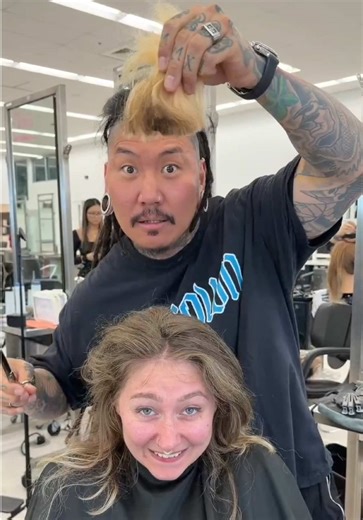 Blonde Chop Haircut Transformation