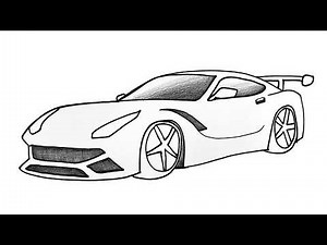 How to Draw a Ferrari Step by Step ✍️ Easy Sports Car Drawing Tutorial