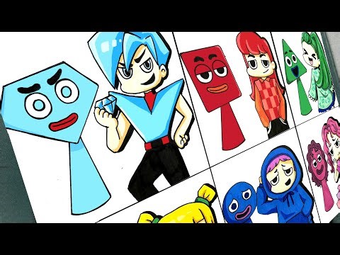Drawing Save the Shape ALL character - Real Life / Humanized Save the Shape / Diamond , Triangle...