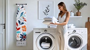 Ironing Board Hanger Wall Mount, Ironing Board Holder for Storage Y or T Leg, Metal Iron Board Hanger for Wall for Laundry Room (Silver)