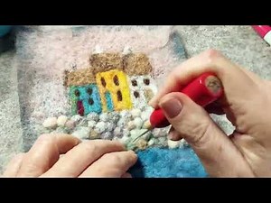 Painting With Wool - a needle felted 2D seaside picture