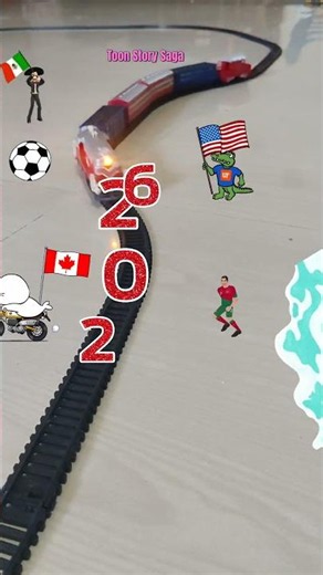 2026 Football World Cup | Ronaldo is running across the railway track | Football Cartoon