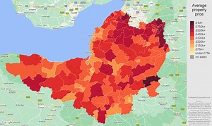 Somerset house prices in maps and graphs. September 2025