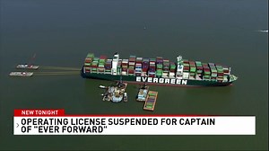 The operating license of the "Ever Forward" captain who steered the container ship into the muddy bottom of the Chesapeake Bay this past spring has been suspended, according to the Maryland Department of Labor. READ: https://foxbaltimore.com/newsletter-daily/ever-forward-cargo-ship-captain-steven-germac-operating-license-suspended-commercial-vessel-maryland-department-labor-investigation-container-ship-stranded-grounded-stuck-dredging-chesapeake-bay-annapolis-port-baltimore# | WBFF FOX 45