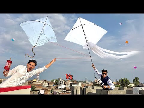 2 Big Plasticbag Kite Flying With indian Small Kite Catch | Rain Day Plasticbag Kite