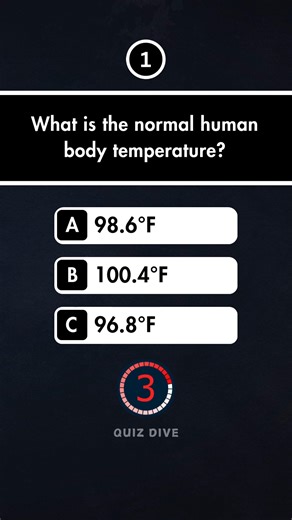 2.8K views · 109 reactions | What is the normal human body temperature? #humanbodyquiz #quizshorts #quiztime | Quiz Dive | Facebook