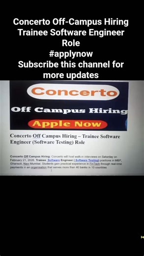 Walk-In Drive 2026, Trainee Software Engineer |Apply Now #job #jobsearch #freshers #shorts #trending