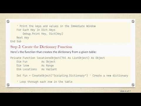 Automating Dictionary Creation in VBA for Excel