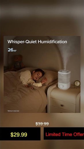 LEVOIT Top Fill Humidifiers for Bedroom, 2.5L Tank for Large Room, Easy to Fill & Clean, 28dB Q