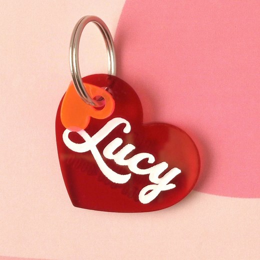 Personalized Dog Tag | Custom Pet ID Tag | Engraved Heart Dog Tag | Cute Valentine Dog Tag | Cat ID Tag - Etsy
