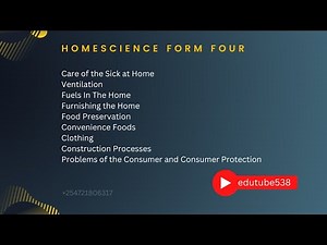 Introduction to Homescience Form 4