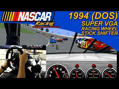 NASCAR Racing by Papyrus (1994, DOS) - SVGA, Wheel & Pedals and a Stick Shifter