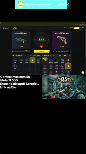Melhores wins de 2% até 10% na live de domingo! Live todos os dias aqui no tiktok a noite #cs2 #upgrader #skins