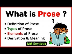 What is Prose in English literature? | Types of Prose | Elements of Prose