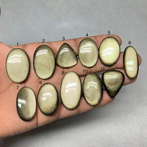 Natural Golden Silver Obsidian Cabochon – Gold & Silver Sheen Obsidian – Polished Obsidian Loose Stone – Jewelry Making Cabochon - Etsy