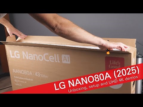 LG NANO80A TV unboxing setup and 4K UHD demos