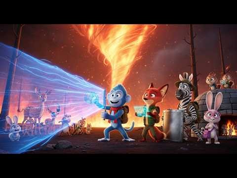 Team Labobo vs FIRE TORNADO! 🔥🌪️ Heroes Escape Spinning Inferno | Kids 3D Animation