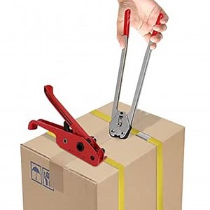 Pallet Packaging Strapping Manual Banding Kit - Tensioner & Sealer for 5/8" - 3/4" Width Polypropylene Strap - 5900' x 3/4" PP Coil Reel with 200Pcs Semi-Open Metal Seals