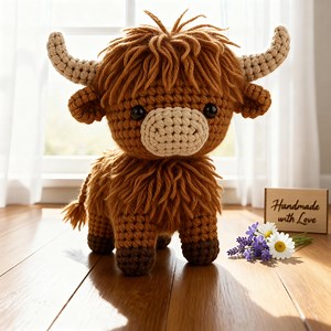 Cute Highland Cow Crochet Pattern | Baby Cow Plushie PDF | Soft Farm Animal Amigurumi - Etsy