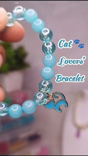 DIY Cat Lovers’ Bracelet 🩵🐾 in 10 Minutes ⌛