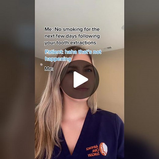 Smoking after tooth extraction slows the healing process & increases your risk of dry socket 🚭 #oralsurgery #dentist #nosmoking #toothextraction #wisdomteeth #wisdomteethremoval #postop