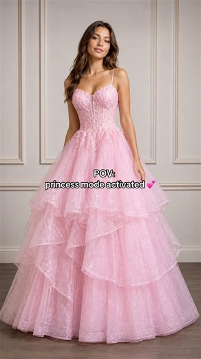 Sparkling Pink Lace Corset Tiered Tulle Prom Dress - Luulla.com 💕 #prom #promdress #shorts #gown