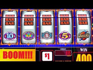 I got some big wins on this NEW 5 Reel Top Dollar slot machine! Quick Hits + Triple Butterfly slots!