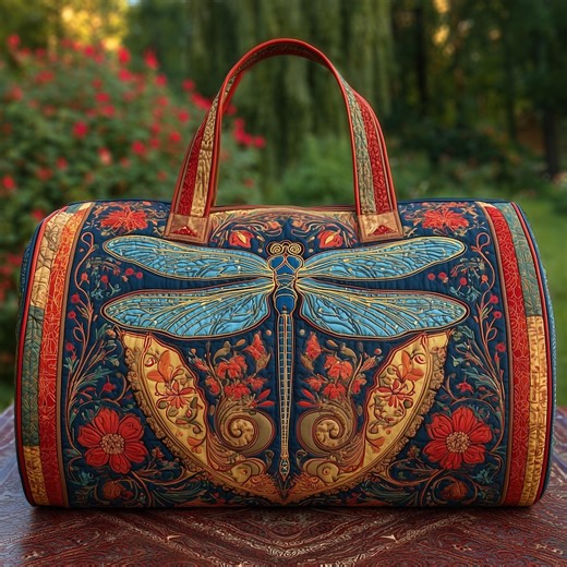 Vintage Dragonfly Quilted Duffle Bag, Floral Travel Weekender Bag, Boho Carry on Luggage, Overnight Gym Bag, Gift for Women Traveler - Etsy UK