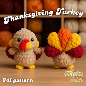 Thanksgiving Turkey Crochet Pattern PDF | Amigurumi Plush | Easy Beginner | Digital Download | Diy - Etsy