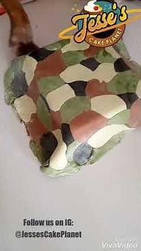 How to make Army camouflage cake using fondant icing