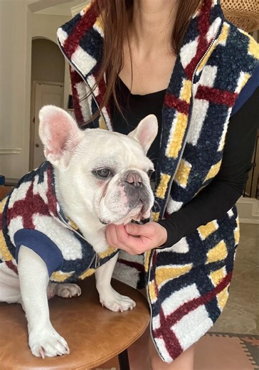 Matching Plaid Fleece Vest for Dog Cat Pet and Owner, Cozy Color Block Sherpa Zip-up Matching Set - Etsy