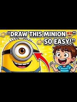 SO EASY! Draw a Minion 😍 | Kids Drawing Tutorial #minions #drawing #kids #easydrawing