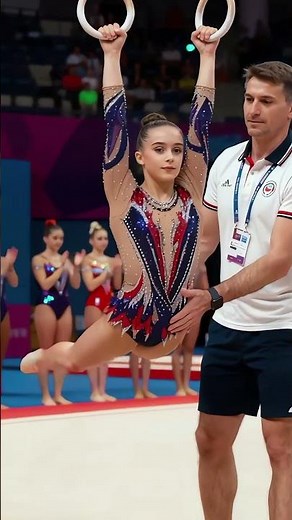 Gymnast's Perfect Sequence: Split, Spin, & Clapping