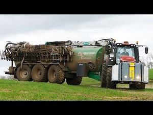 Case IH 380 Magnum CVX in the field laying manure w/ Samson PG II 35 | Danish Agriculture