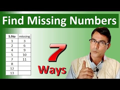 Find Missing Numbers in excel | 7 Methods for find missing serial numbers