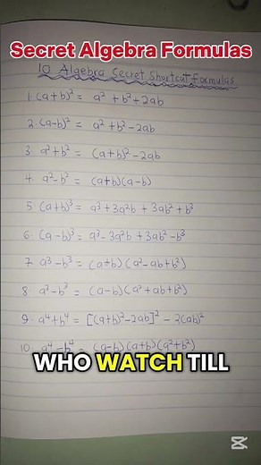 10 Algebra Secret Shortcuts Formulas That Make You a Math Genius!