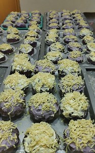 Fried Ube Ensaymada recipe For dough ✅ 1 Kilo first class flour 1 tbsp yeast (15g) 1/2 tbsp bread emprover (5 to 7 g) 1 tsp food color Ube violet (5g) 1 tbsp Ube flavor powder (18g) 1 tbsp rock salt (18g) 1 cup brown sugar (200g) 2 PCs medium egg 2 cup evaporated milk (500ml) 3/4 cup margarine/shortening (120g) Oil for frying For frosting ✅ 100g butter it 1/2 cup powdered sugar Thank you for watching Happy baking ❤️ #indayjonnatinapay #pangnegosyorecipe #bakeryricepi #ubeensaymada | Inday Jonna 