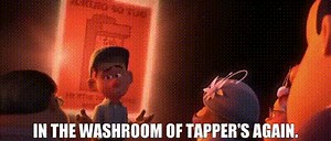 in the washroom of Tapper's again.