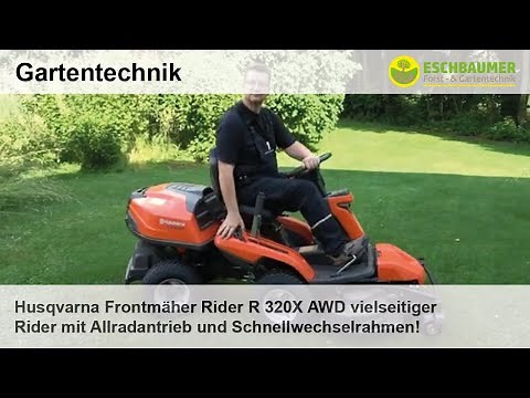 Husqvarna Frontmäher Rider R 320X AWD vielseitiger Rider mit Allradantrieb und Schnellwechselrahmen!