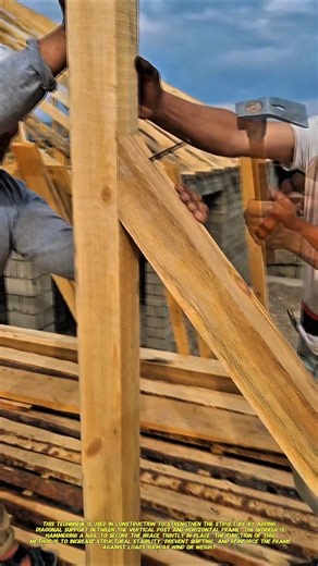 Strong Wooden Frame Joint Technique | Diagonal Bracing Installation.