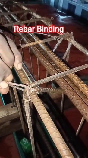 Chhat Me Sariya Kaise Bandhe | Rebar Binding | Rebar Tying | Reinforcement Tips #construction#shorts