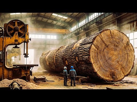 Cutting Down a 2000-Year-Old Giant Tree! 🌲 Inside the World's Biggest Sawmill