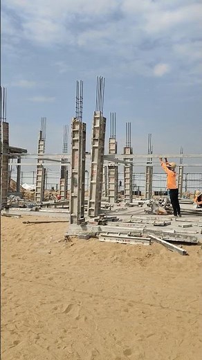 🏗️ Modern Construction: Setting Up Aluminum Formwork for Concrete Columns (Fast & Efficient!)