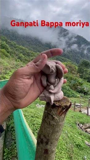 How to make Ganpati Bappa moriya clay art #youtubeshorts #clayart #clayganesh #ganji #ganeshafest