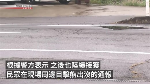 【影片】《秋田縣連續3天發生人遭熊襲擊事件》 在秋田縣連續3天發生人遭到熊襲擊的事件。 10月8日早上，在大仙市有一位80多歲女性，因被後方突然衝過來的熊攻擊而被送到醫院，據了解當時她仍有意識並可進行對話。 #秋田縣 #熊 👇觀看其他影片👇 https://www3.nhk.or.jp/nhkworld/zt/news/programs/clips.html | NHK WORLD-JAPAN Chinese - traditional