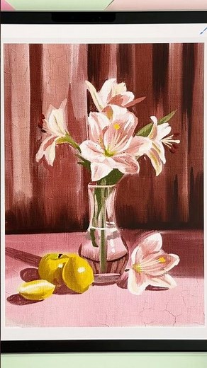 Today’s project: an oil still life with lilies 🎨🌸 #procreate #oilpaintings #drawing